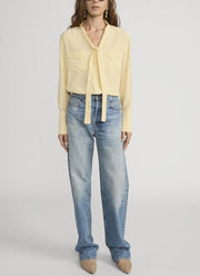 FRAME The Silk Modern Tie Blouse