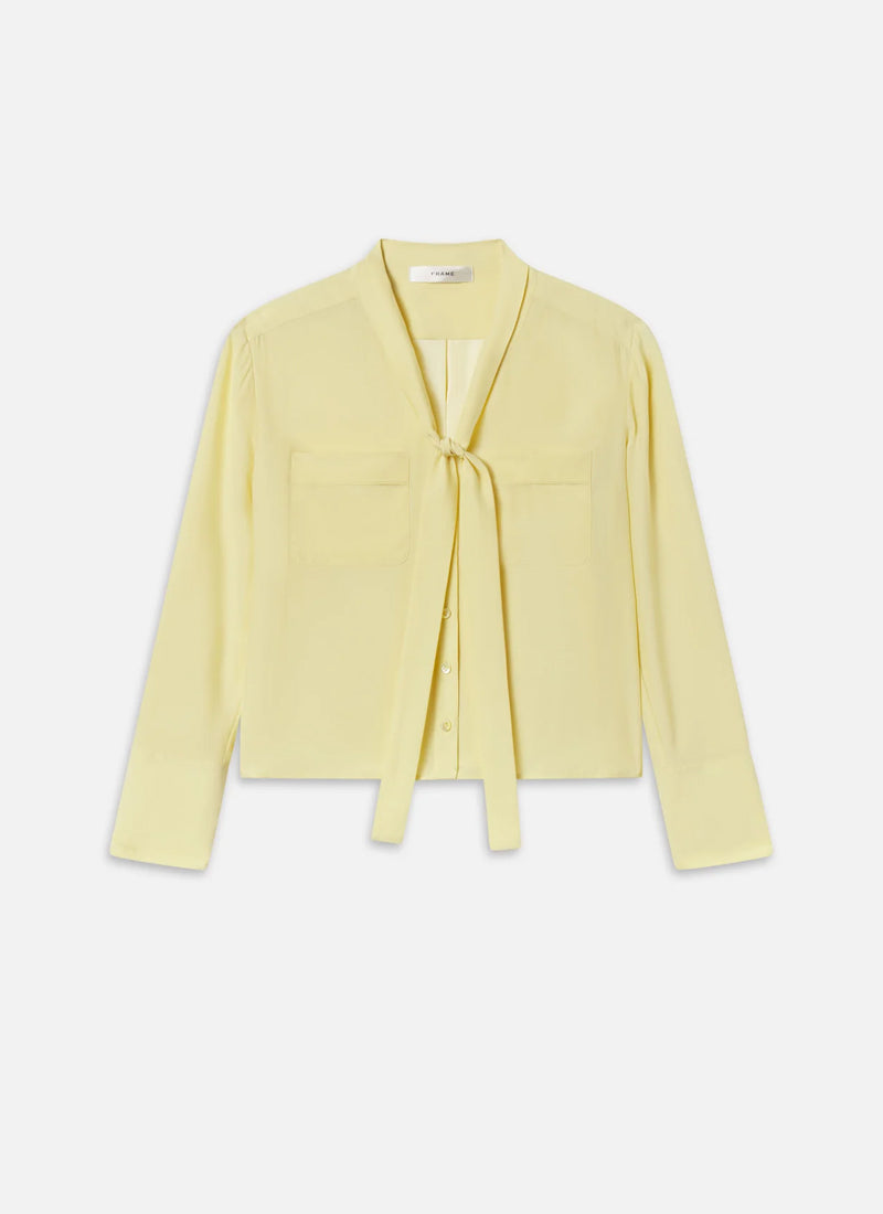 FRAME The Silk Modern Tie Blouse