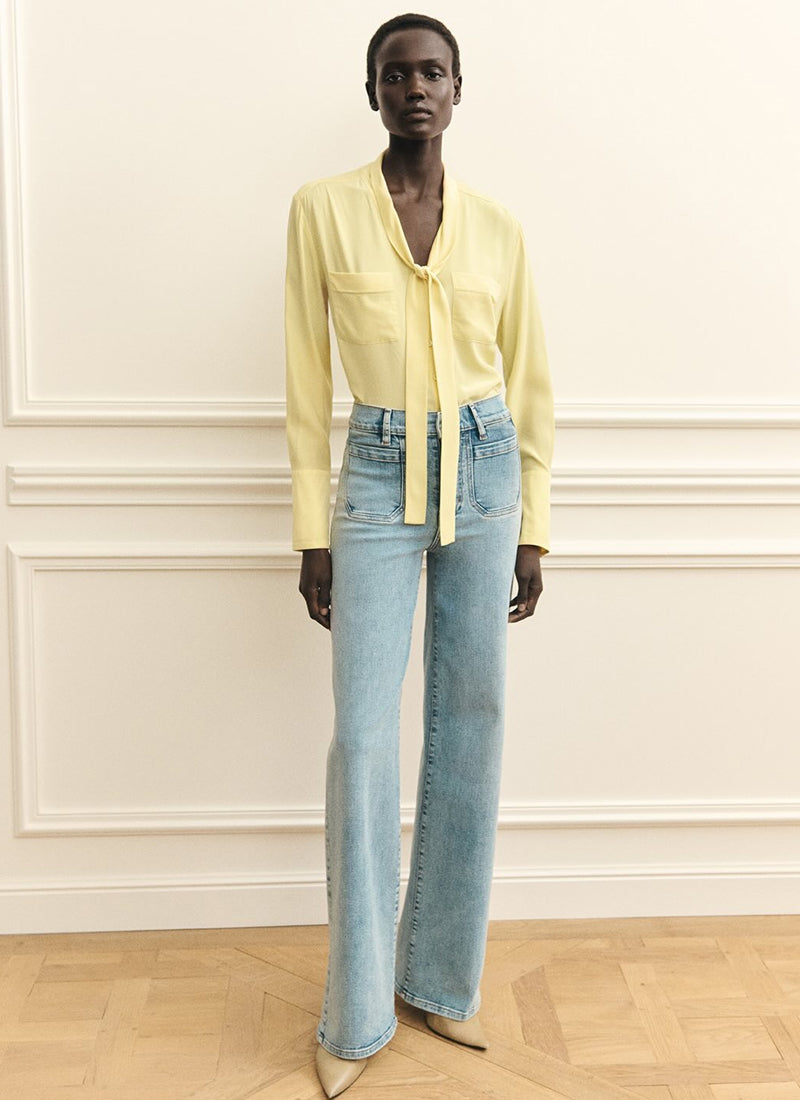 FRAME The Silk Modern Tie Blouse