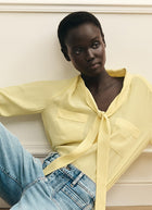 FRAME The Silk Modern Tie Blouse
