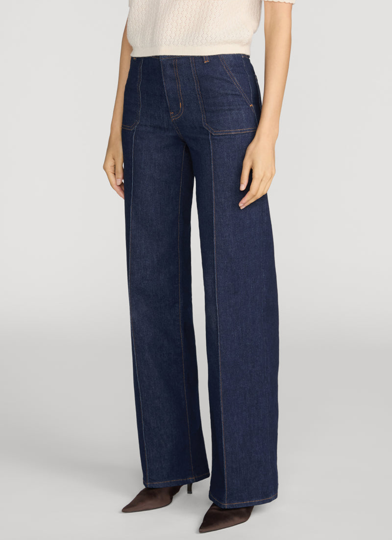  Le Slim Palazzo Pintuck Pocket Jeans by FRAME at Andrews 