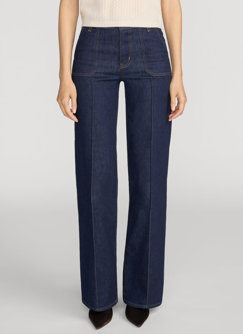  Le Slim Palazzo Pintuck Pocket Jeans by FRAME at Andrews 