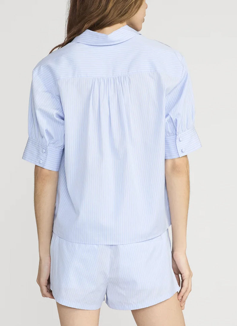 FRAME The Striped Popover Top