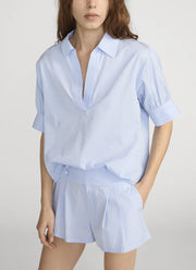 FRAME The Striped Popover Top