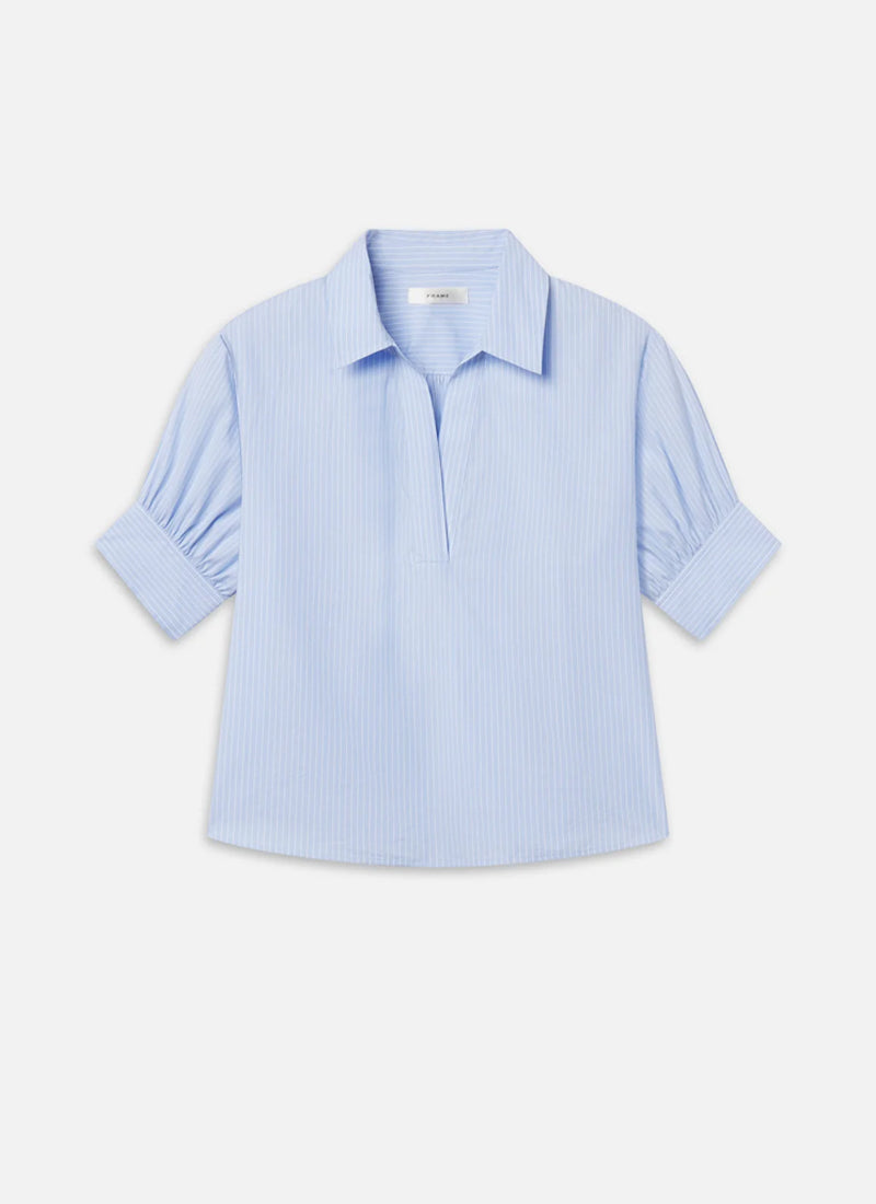 FRAME The Striped Popover Top