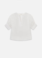 FRAME The Linen V-Neck Popover Top
