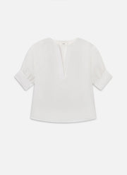 FRAME The Linen V-Neck Popover Top