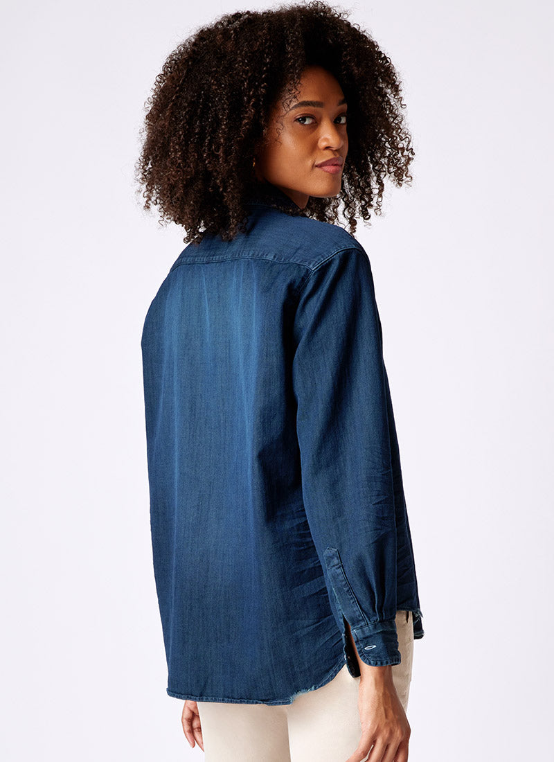 Frank & Eileen Eileen Overdyed Indigo Denim Shirt