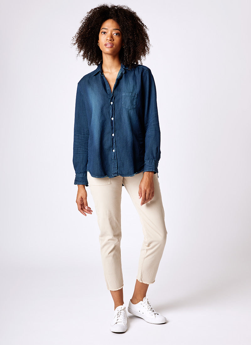Frank & Eileen Eileen Overdyed Indigo Denim Shirt