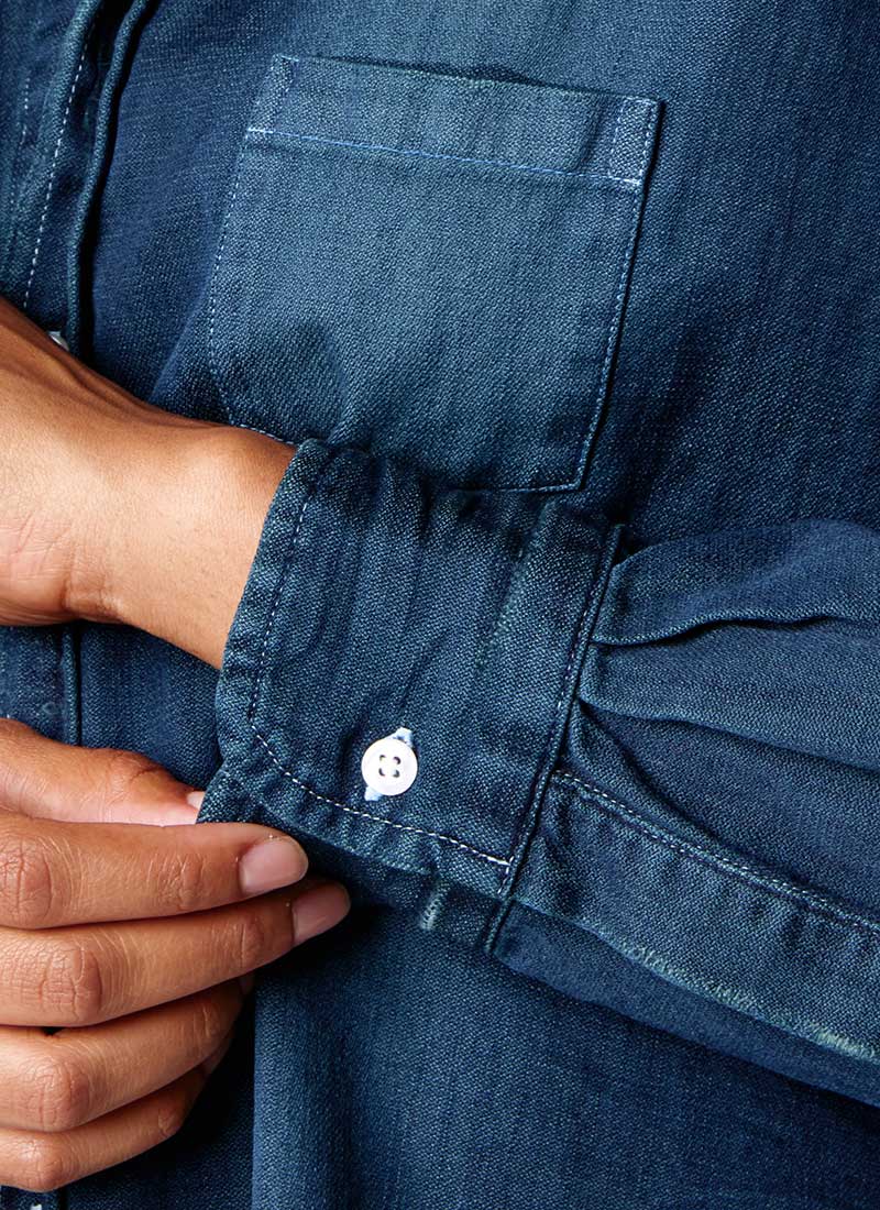 Frank & Eileen Eileen Overdyed Indigo Denim Shirt