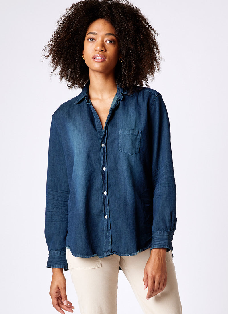 Frank & Eileen Eileen Overdyed Indigo Denim Shirt