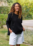 Anna Triple-Fleece Long Sleeve Capelet by Frank & Eileen
