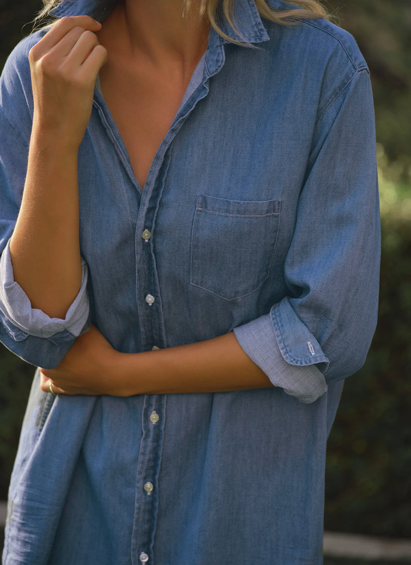 Frank & Eileen Mary Vintage Stonewashed Denim Shirt Dress