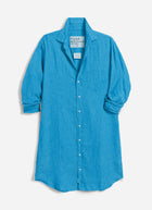Frank & Eileen Mary Classic Linen Shirt Dress Turquoise