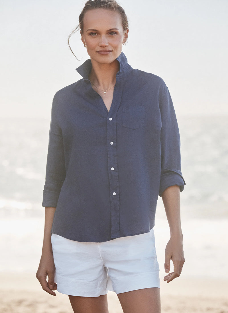 Eileen Button Up Linen Shirt by Frank & Eileen