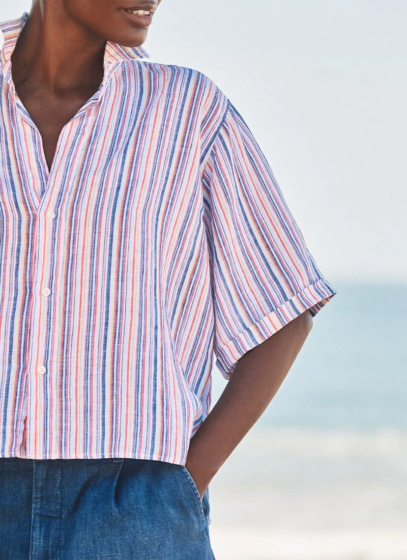 Frank & Eileen Rosie Linen Short Sleeve Button Up Shirt