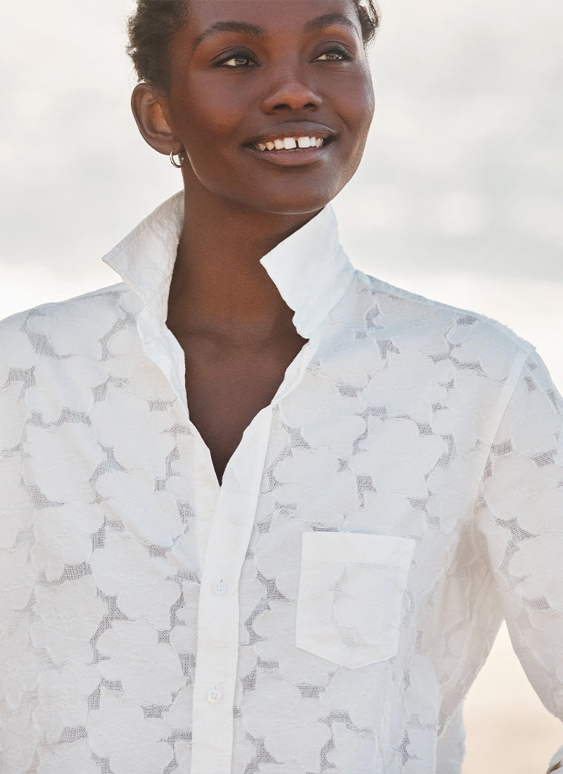 Frank & Eileen Eileen Relaxed Button Up Shirt Off White
