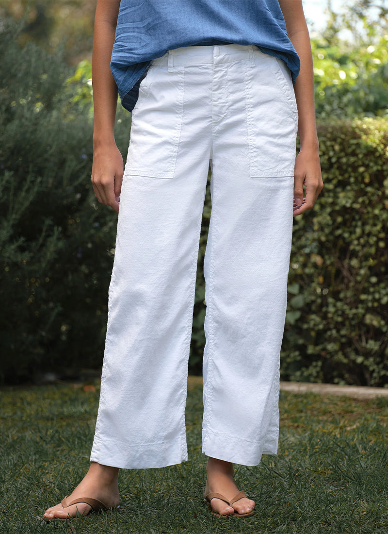 Frank & Eileen Wexford Utility Wide-Leg Linen Pant