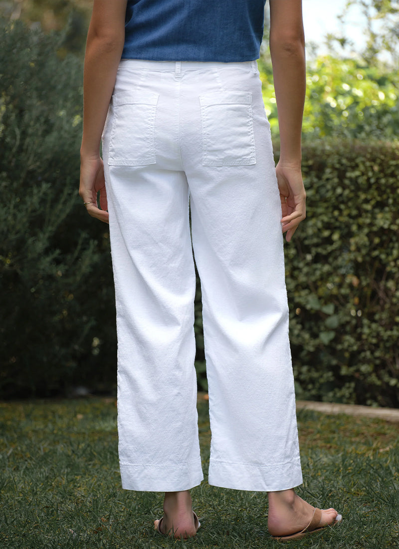 Frank & Eileen Wexford Utility Wide-Leg Linen Pant