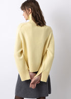 Cashmere Ribbed Highneck  Pullover
