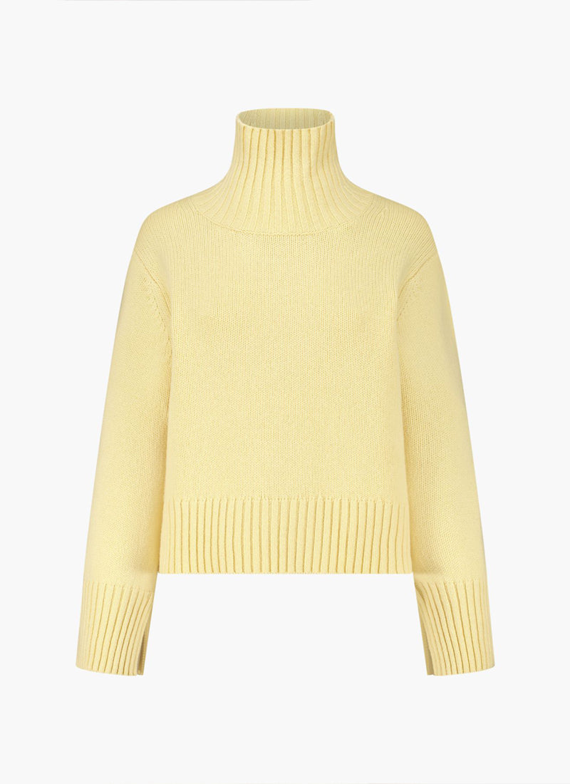 Cashmere Ribbed Highneck  Pullover