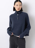 Textured Cashmere Poncho Pullover