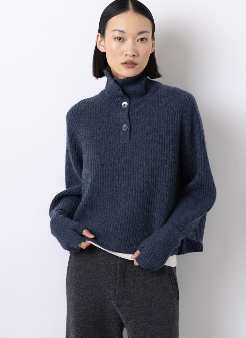 Textured Cashmere Poncho Pullover