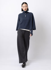 Textured Cashmere Poncho Pullover