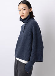 Textured Cashmere Poncho Pullover