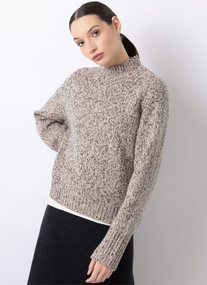  Cashmere Mouline Mockneck Sweater by FTC Cashmere at Andrews 