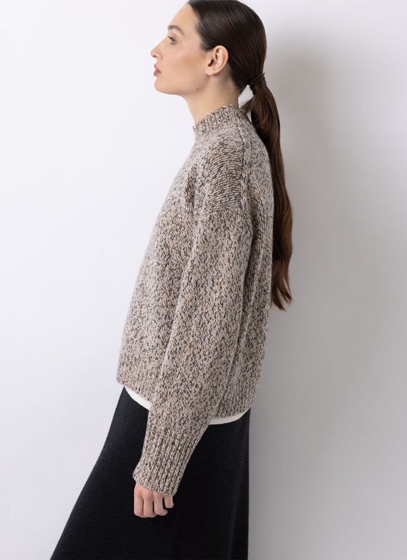  Cashmere Mouline Mockneck Sweater by FTC Cashmere at Andrews 