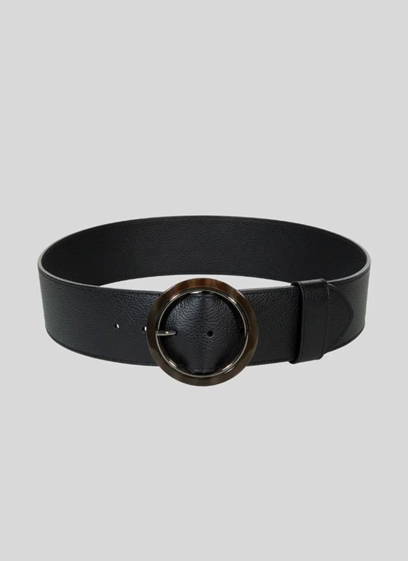 Gavazzeni Italy Azalea Circle Buckle Leather Belt
