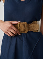 Gavazzeni Italy Flavia Elastic Square Buckle Belt