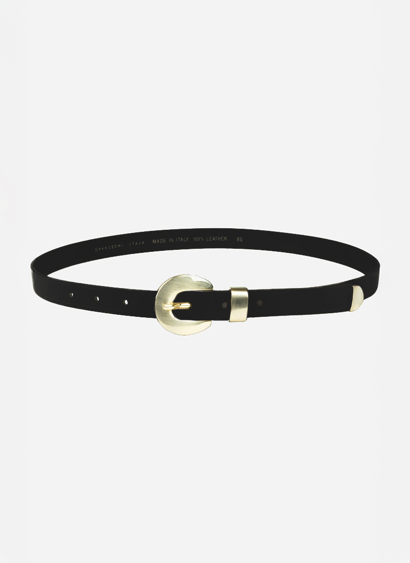 Giula Matt Buckle Thin Belt by Gavazzeni Italy at Andrews