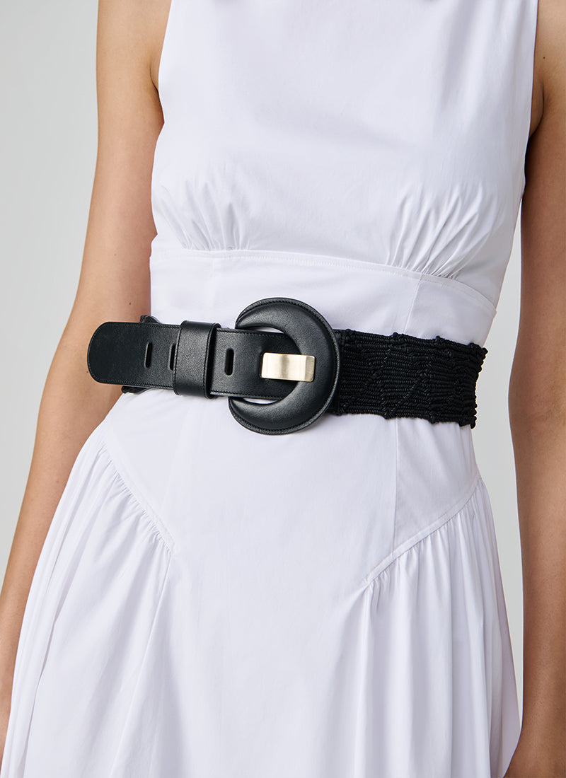Gavazzeni Italy Oprah Elastic Oval Buckle Belt