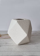 Haute Curature Bertoncello Ceramiche Sasso Bianco, Modernist Sculptural Geometric Vase, 1960s-80s