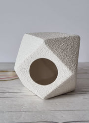 Haute Curature Bertoncello Ceramiche Sasso Bianco, Modernist Sculptural Geometric Vase, 1960s-80s
