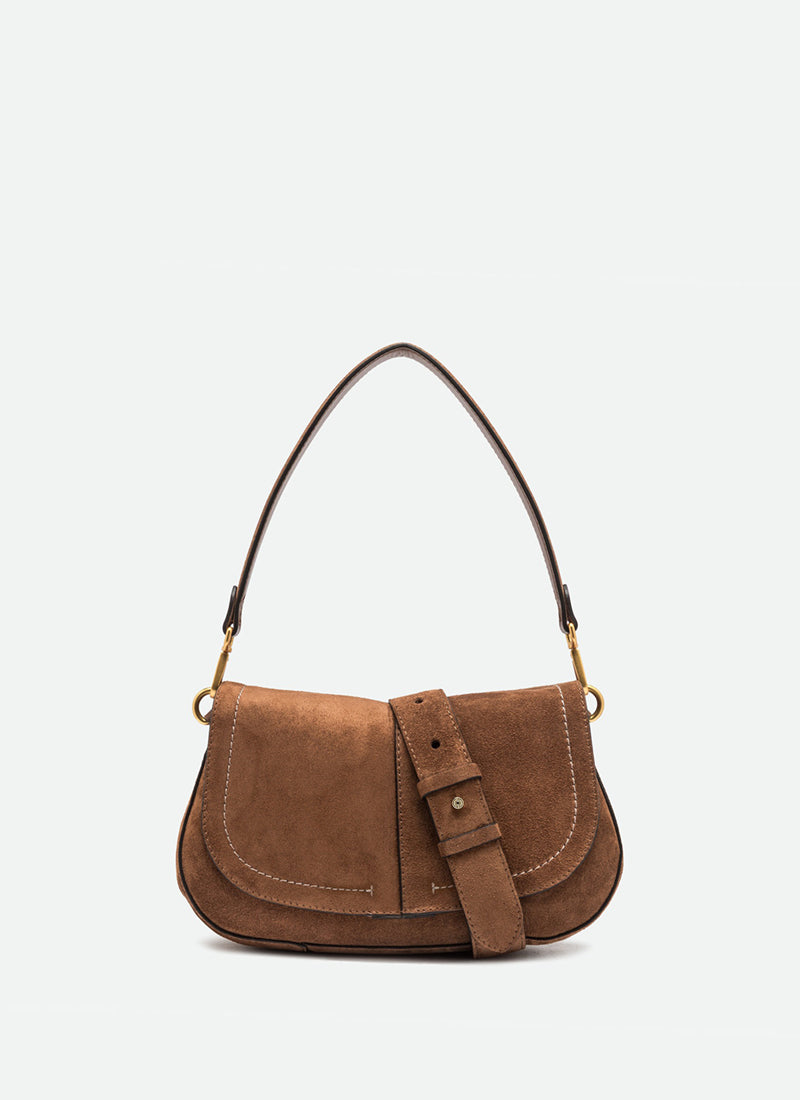 GIANNI CHIARINI Helena Suede Shoudler Bag With Strap