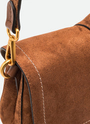 GIANNI CHIARINI Helena Suede Shoudler Bag With Strap