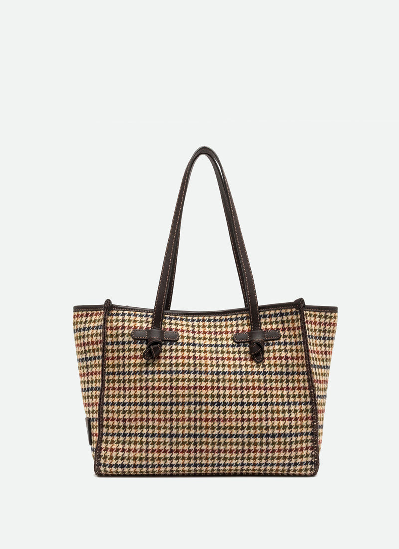 Houndstooth Tote With Giraffe Keyring