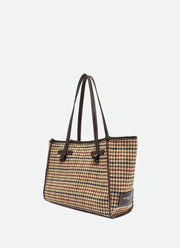 Houndstooth Tote With Giraffe Keyring