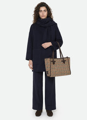 Houndstooth Tote With Giraffe Keyring