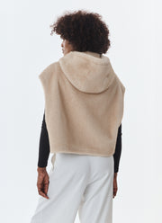 GISELE Short Faux Fur Hooded Vest by Giovanni at Andrews