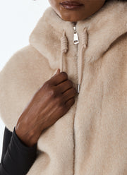 GISELE Short Faux Fur Hooded Vest by Giovanni at Andrews
