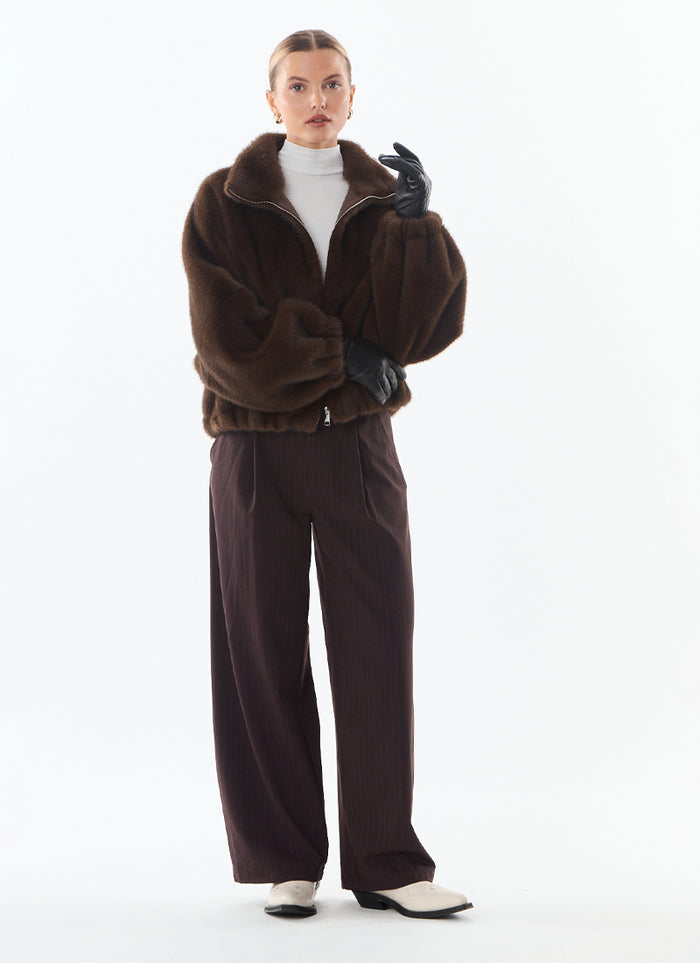 Giovanni Josie Faux Fur Bomber Jacket