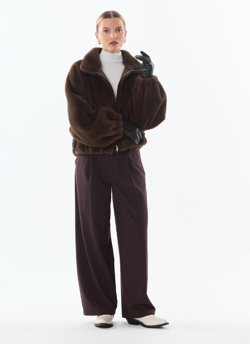 Giovanni Josie Faux Fur Bomber Jacket