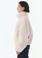 Giovanni Josie Faux Fur Bomber Jacket (off white)