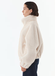 Giovanni Josie Faux Fur Bomber Jacket (off white)