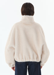 Giovanni Josie Faux Fur Bomber Jacket (off white)