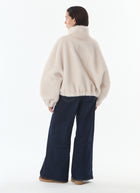 Giovanni Josie Faux Fur Bomber Jacket (off white)